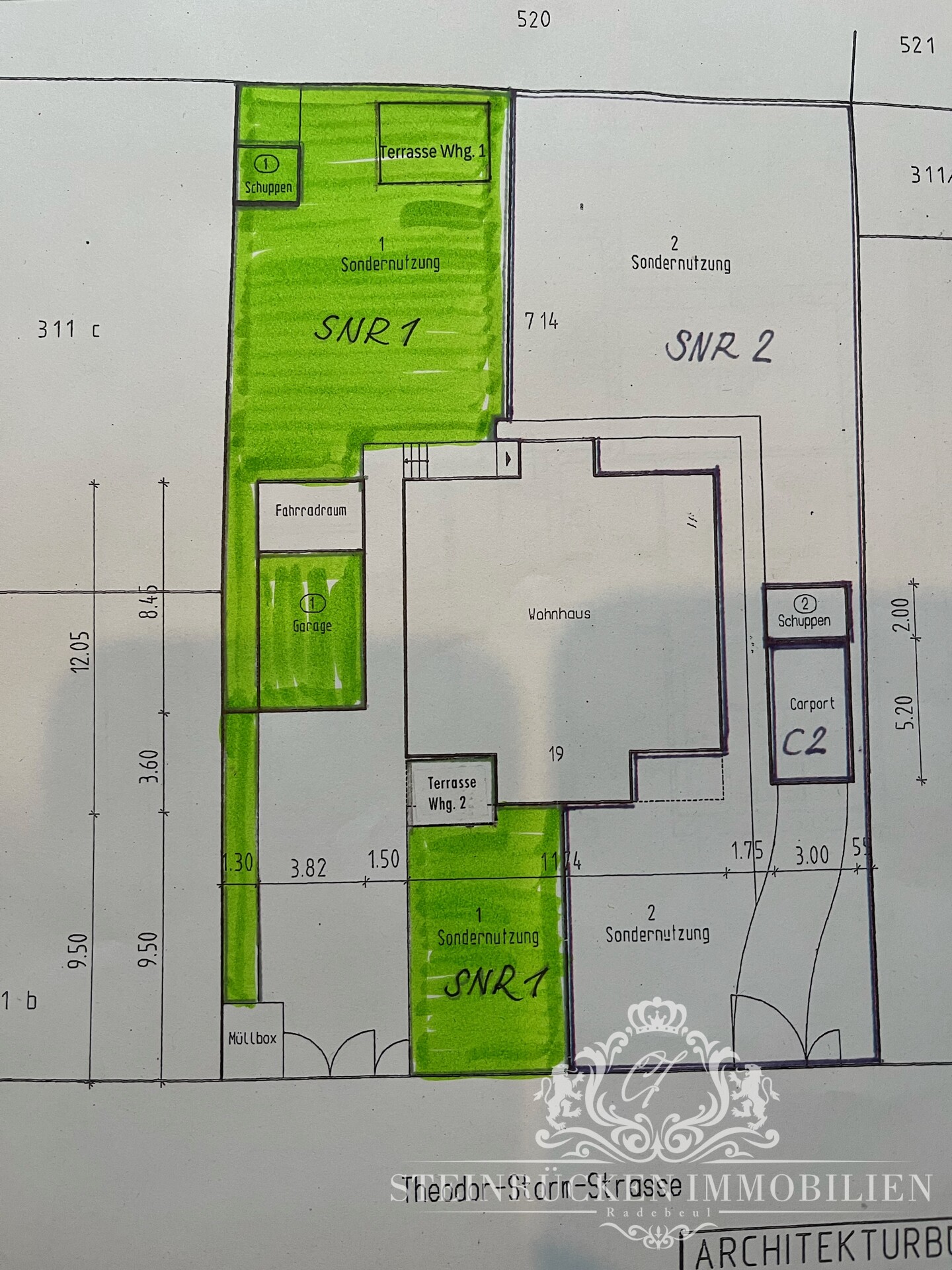 Lageplan zugehöriges Grundstück